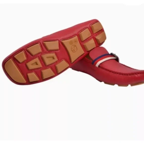 Gucci Red Leather Driver With Gold BEE and red and Green  display picture 1